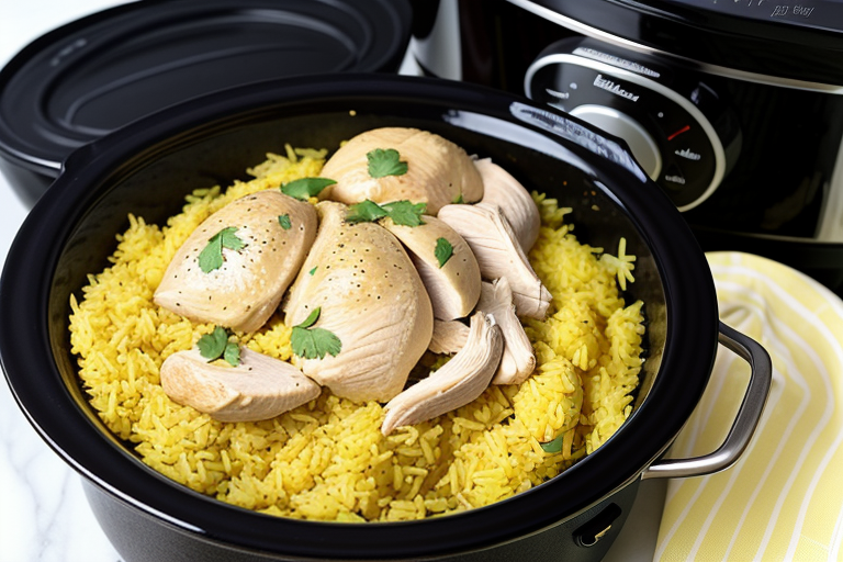 slow cooker chicken and yellow rice