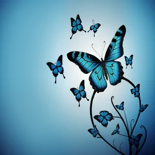 aesthetic blue butterfly