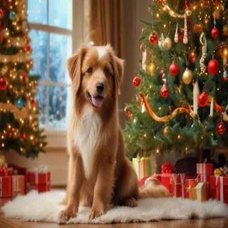 christmas wallpaper dog