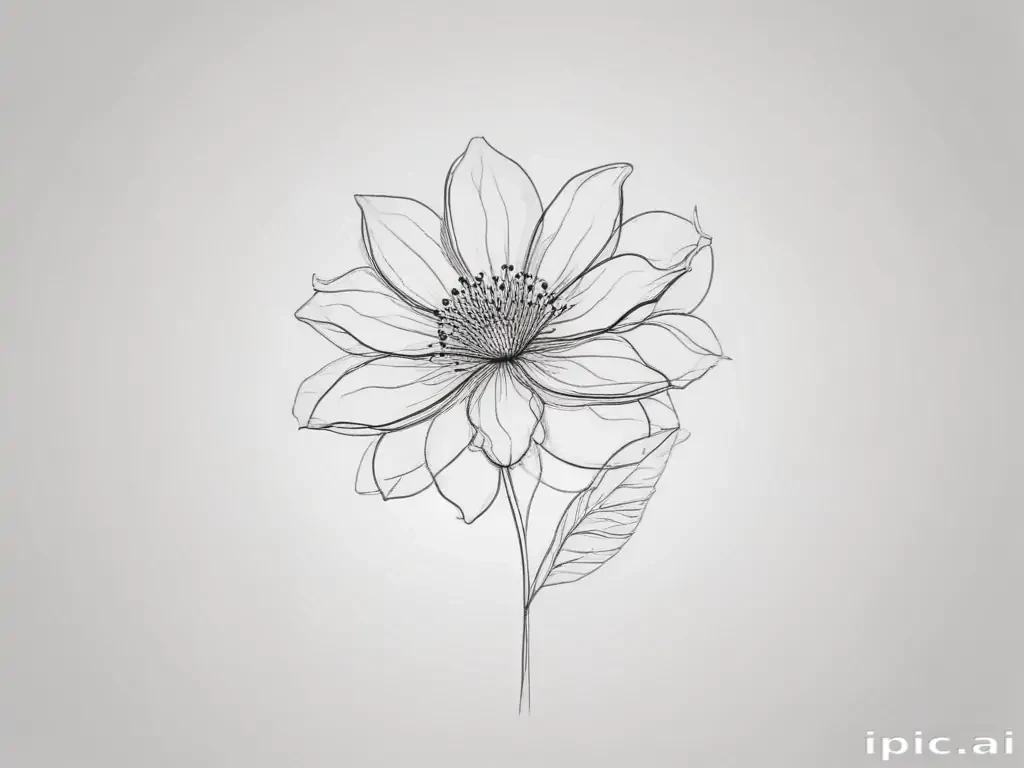 simple flower line art