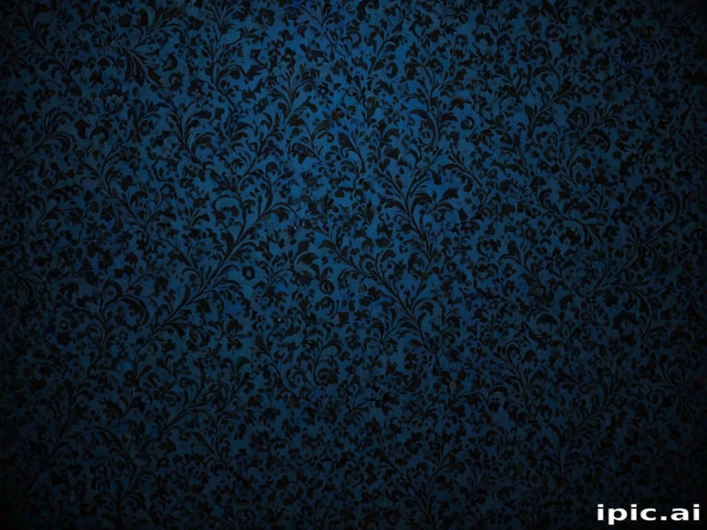 Elegant Dark Blue Floral Pattern with Intricate Design Elements and ...