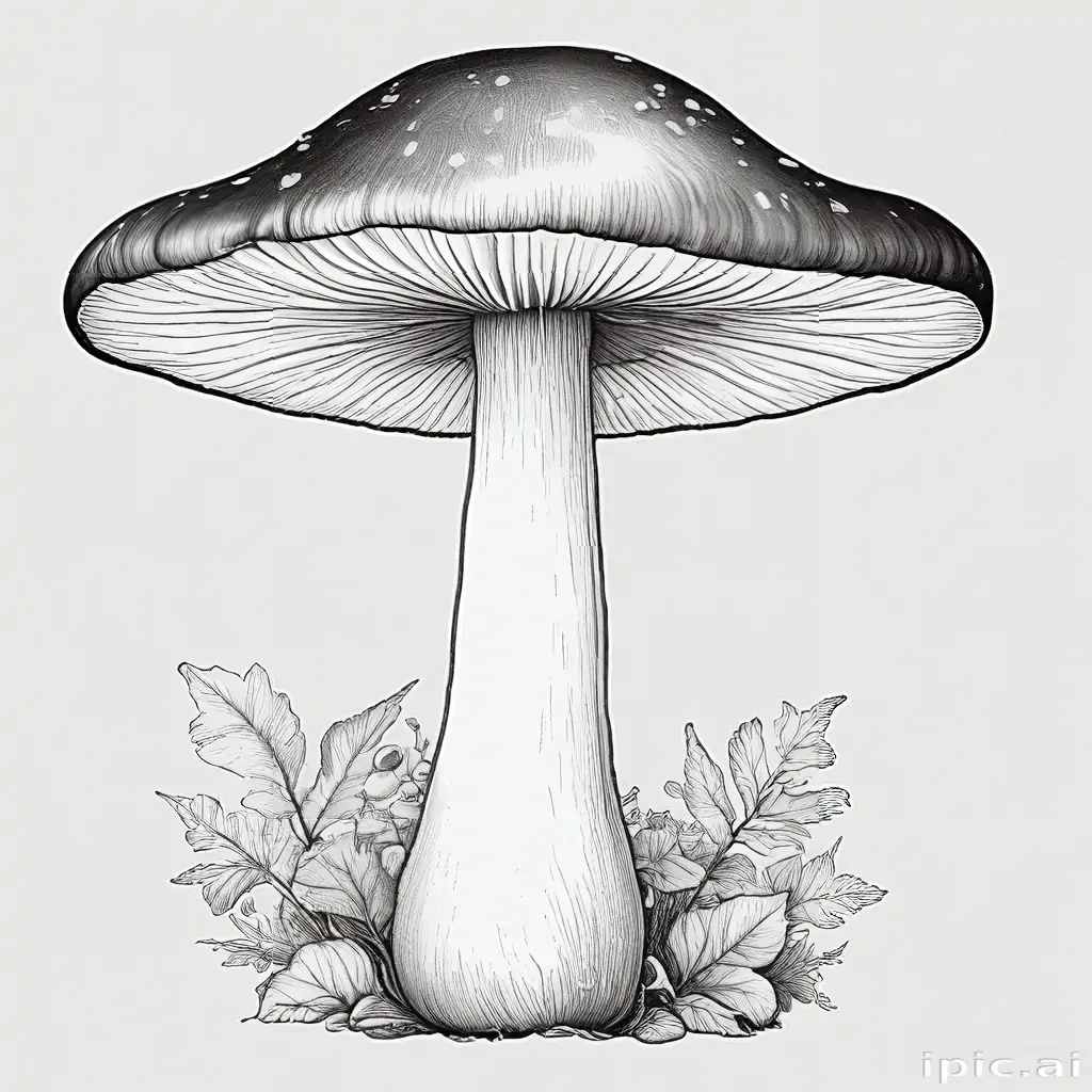 mushroom clip art black and white