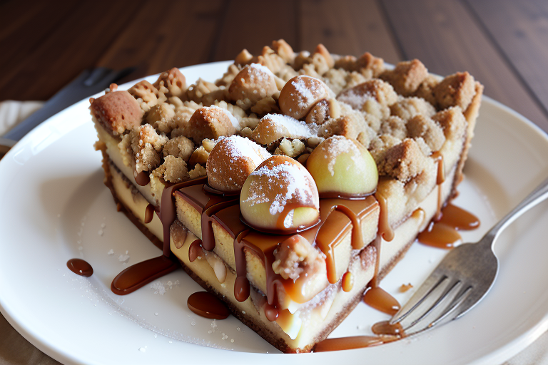 salted caramel apple crumble cake