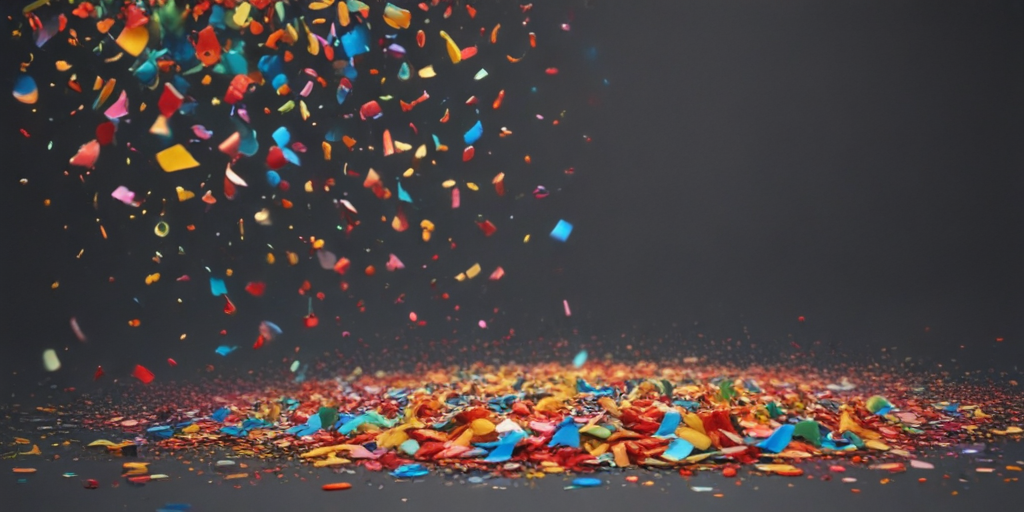 Vibrant Colors of Confetti Cascading in a Playful Celebration Atmosphere