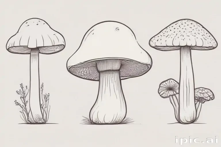 mushroom line art