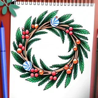 wreath drawing