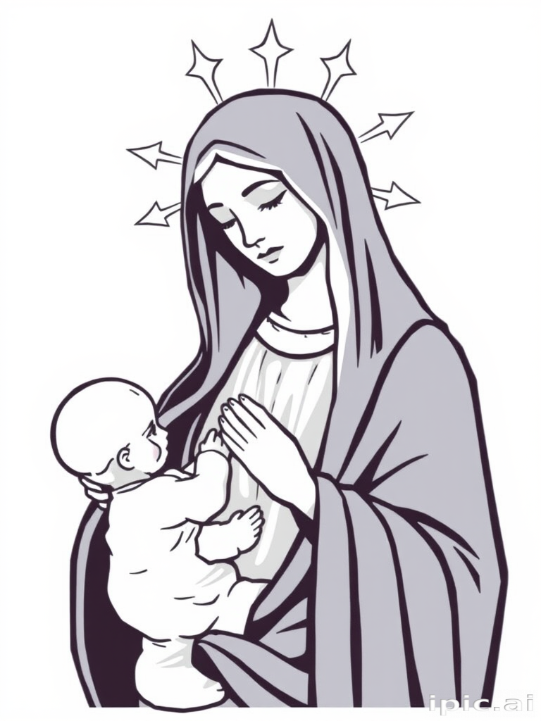 virgin mary clip art