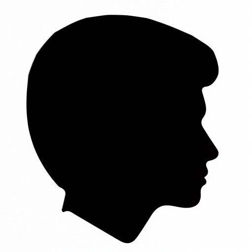 Generate a high-resolution image of a minimalist black silhouette design on a white background using a DSLR camera with a 50mm lens, aperture f/2.8, ISO 100, and 1/200s shutter speed, frontal view, in portrait mode for enhanced sharpness and clarity.