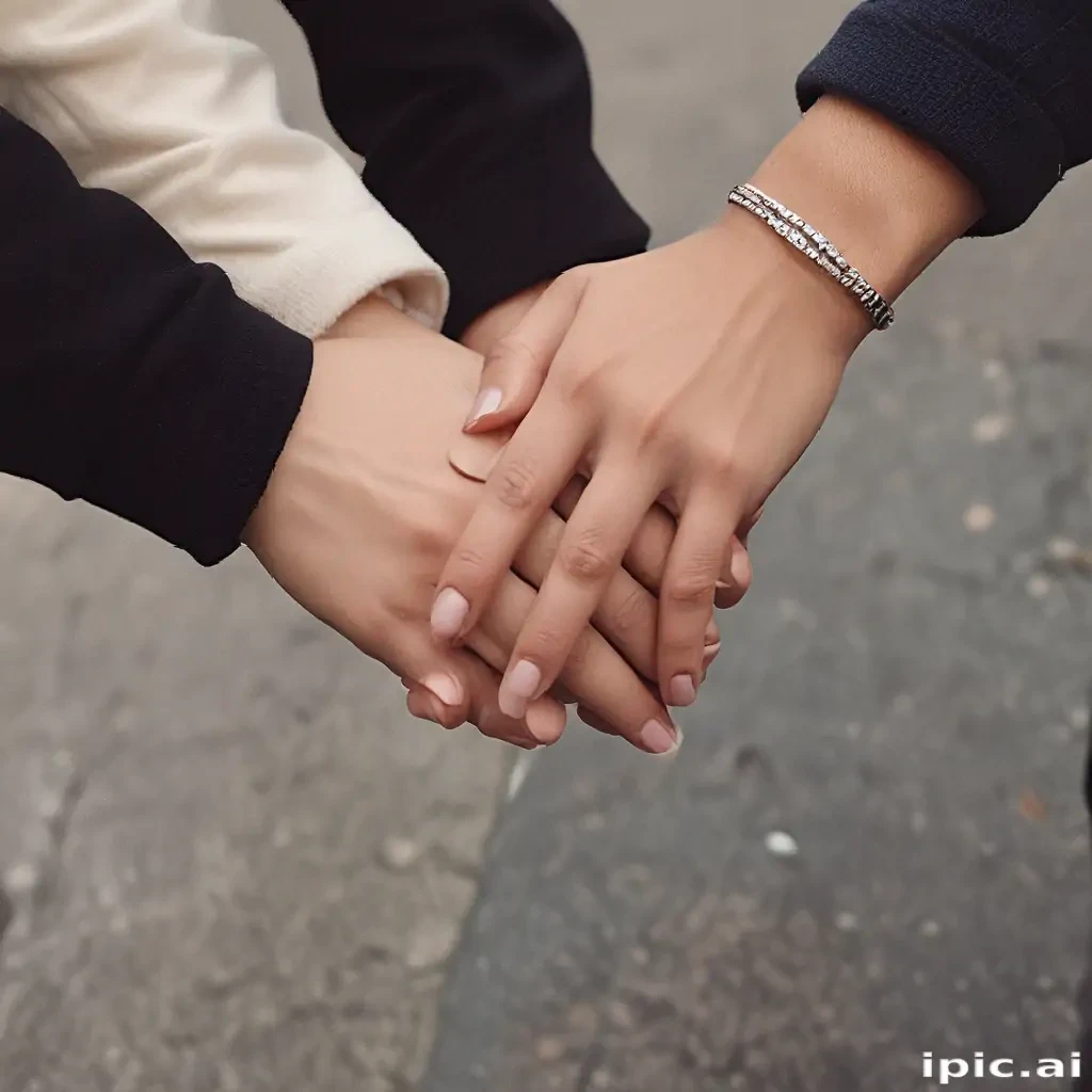 couple holding hands aesthetic