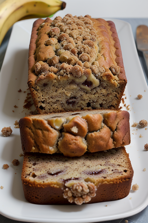 banana bread with streusel topping