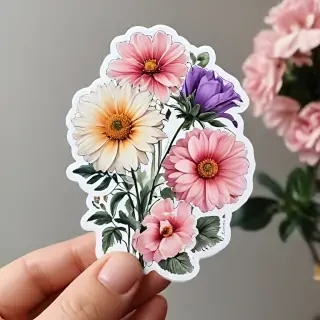 aesthetic flower stickers