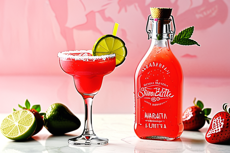 strawberry margarita in a bottle