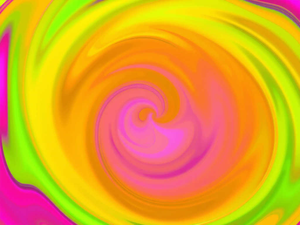 Generate a vibrant abstract swirl pattern with rich colors like green, orange, pink, and purple, using a DSLR camera with a 50mm lens at f/2.8, 1/125s shutter speed, ISO 100, taken from a close-up view to enhance details and depth.