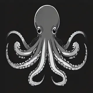 octopus clip art black and white