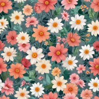 cartoon flowers transparent background