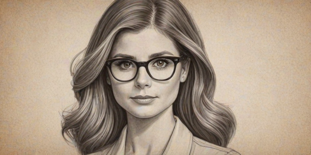 Ravishing Joanna Garcia Swisher, pencil sketch, portrait of Charming woman 1922s in glasses, hair style beatnik, outline, clear lines, fine lines, 8k