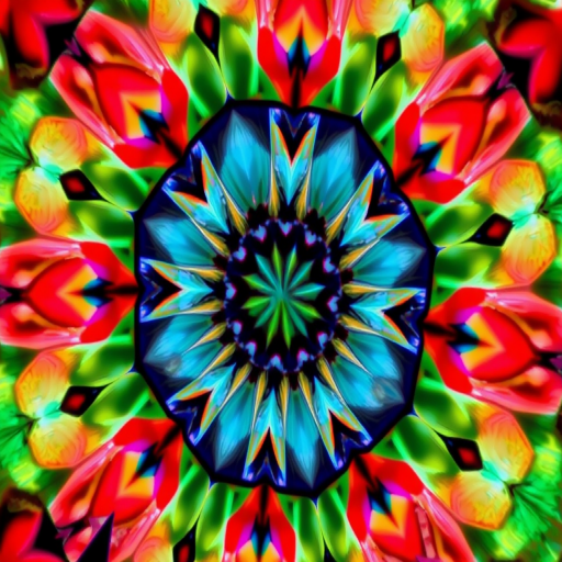 Generate a high-quality image of an abstract geometric pattern with vibrant colors, using a DSLR camera, 50mm lens, f/1.8 aperture, ISO 200, 1/60 shutter speed, and a shallow depth of field for enhanced detail and clarity.