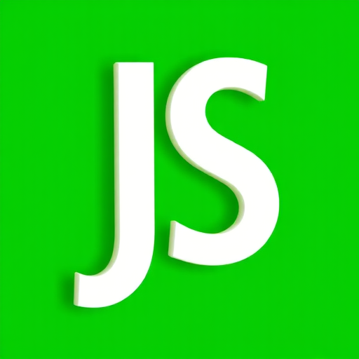 Regenerate the image of the letters "JS" in bold white font on a solid green background, using a wide aperture of f/2.8, ISO 100, with a DSLR camera style and macro view to enhance clarity and depth.