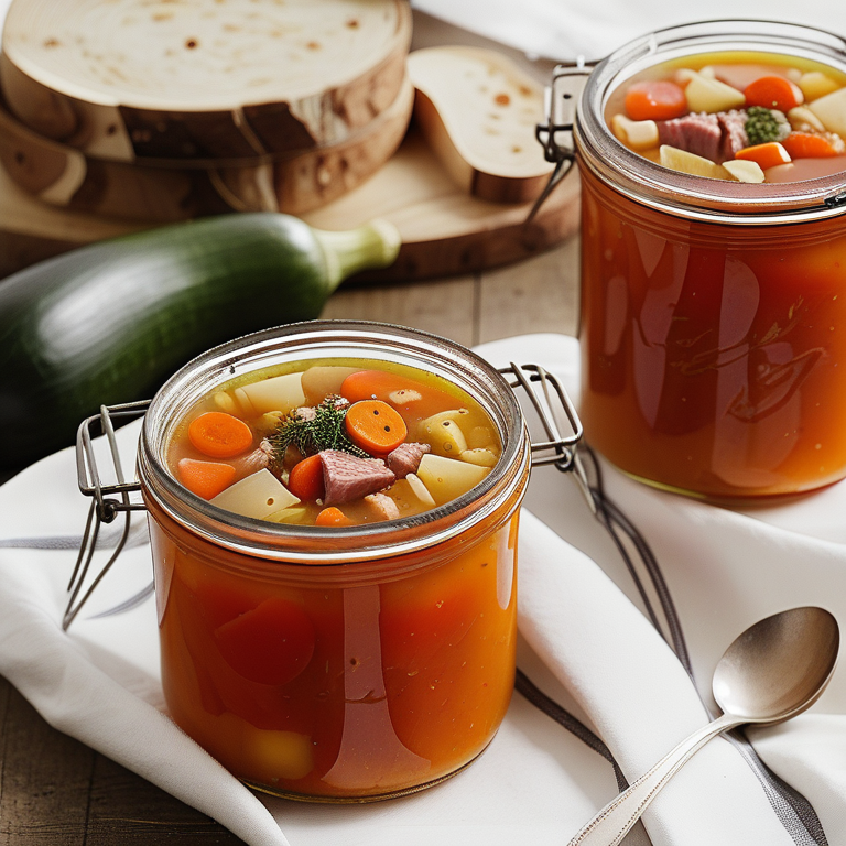 canning vegetable soup with meat
