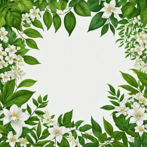 white and greenery background