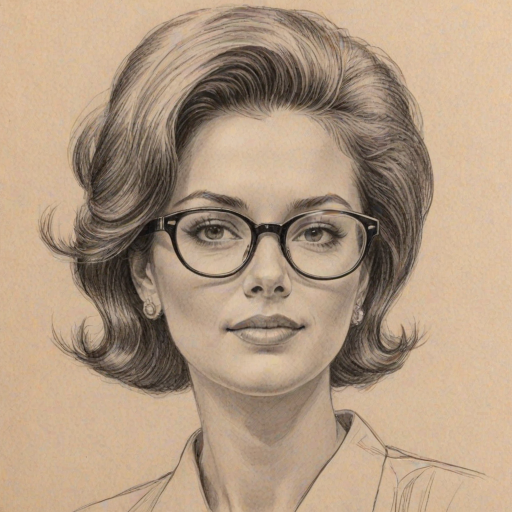 Radiant Cristina Ricci, pencil sketch, portrait of Appealing woman 1962s in glasses, hair style beatnik, outline, clear lines, fine lines, 8k