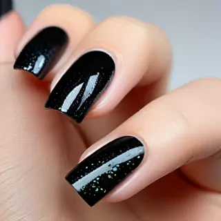 black with glitter