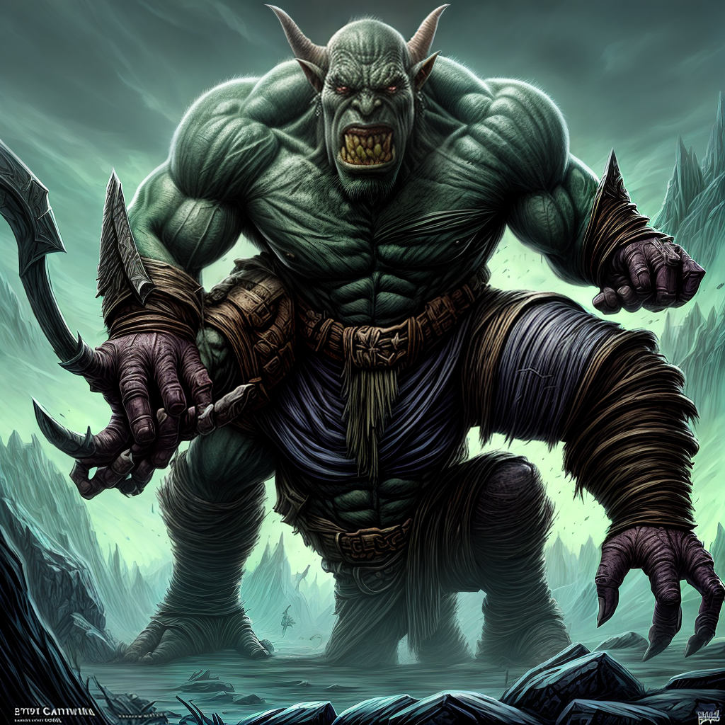 epic fantasy mutant orc art comic poster