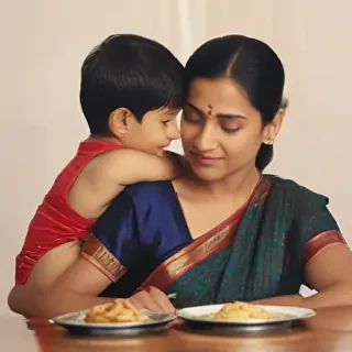 indian mom and son