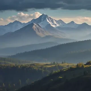 mountainous background