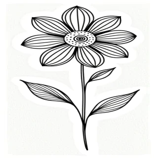 simple flower line drawing