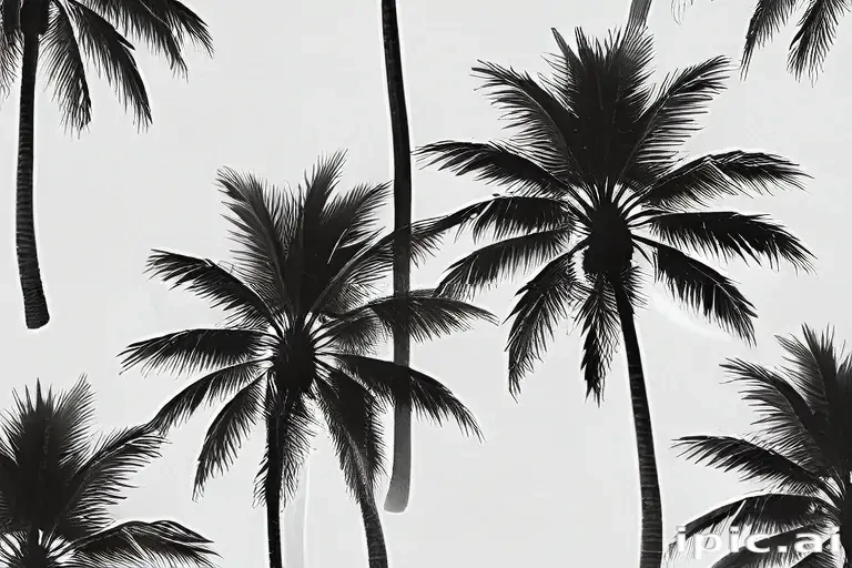 transparent palm trees