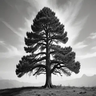 pine tree clip art black and white