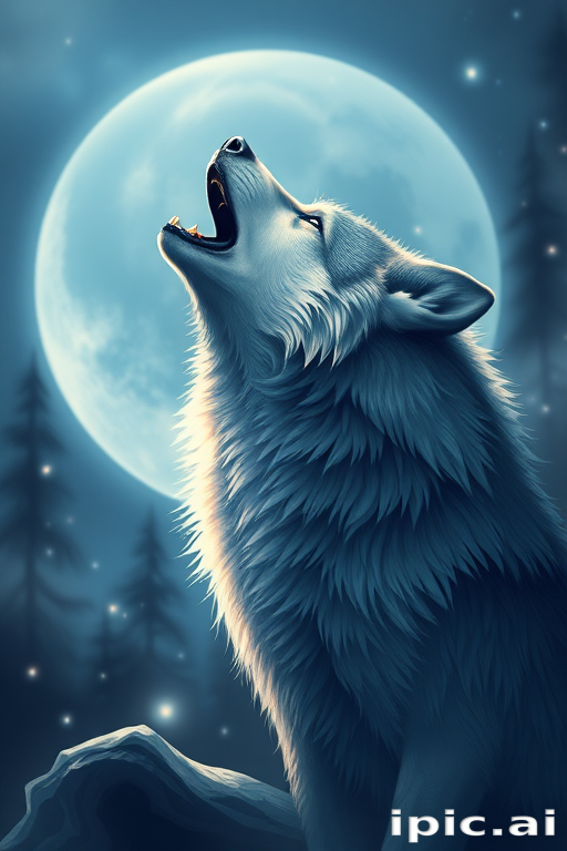 wolf howling png