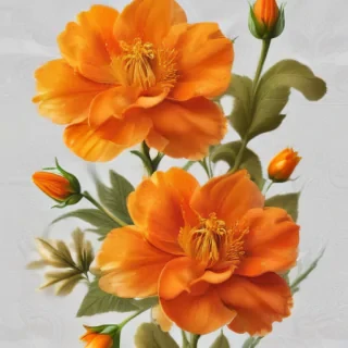 orange flower clipart