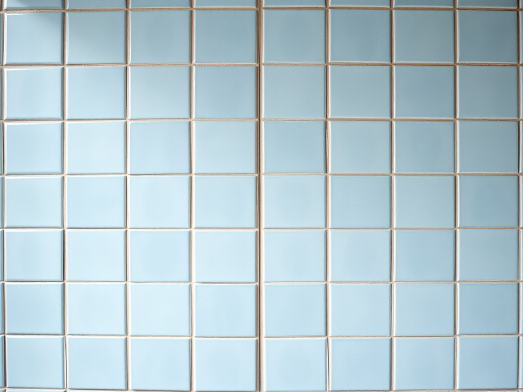 a series of 25 square light blue tiles arranged in a grid, soft lighting to enhance the texture, 50mm lens, f/8 aperture, ISO 200, captured from a frontal view with a slight perspective effect, digital single-lens reflex camera