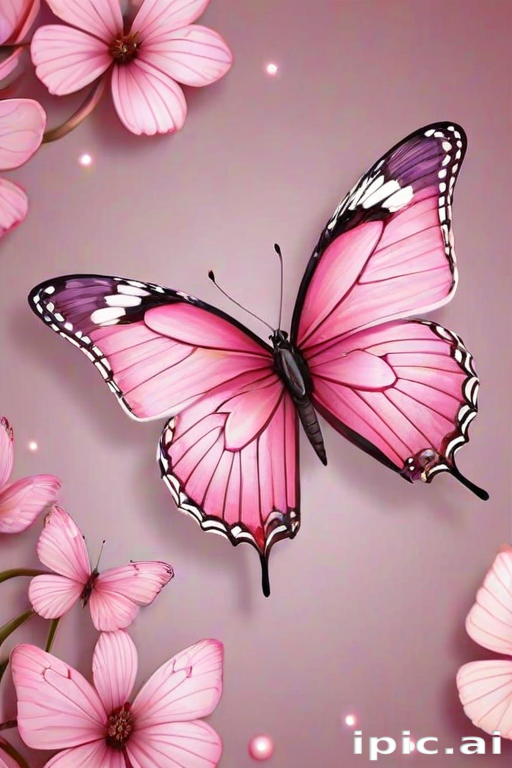 cute pink butterfly wallpaper