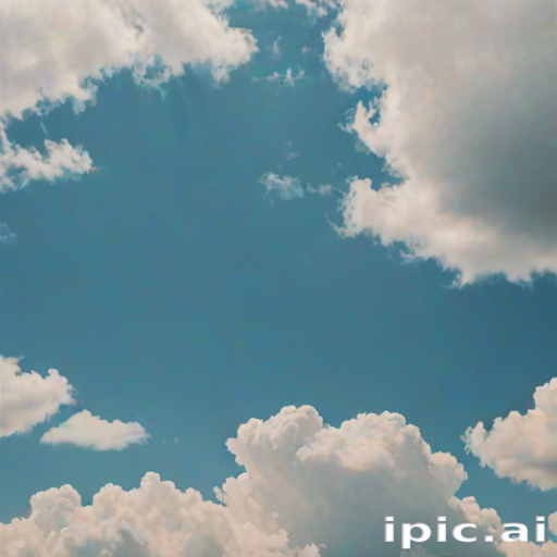 Beautiful Blue Sky Filled with Fluffy White Clouds on a Sunny Day
