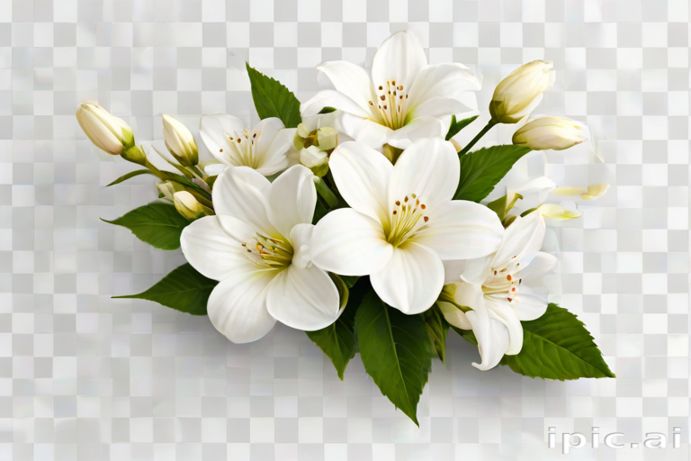 white flowers png transparent