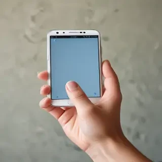 hand holding a phone