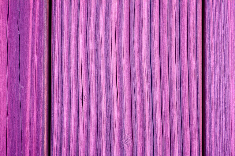 Regenerate a textured wooden background with purple and pink hues, capturing fine details and grain, using a DSLR camera at f/2.8, ISO 100, with a macro lens, shot from a top-down view in natural light for enhanced clarity and vibrancy.
