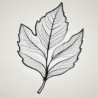 clipart leaf black and white