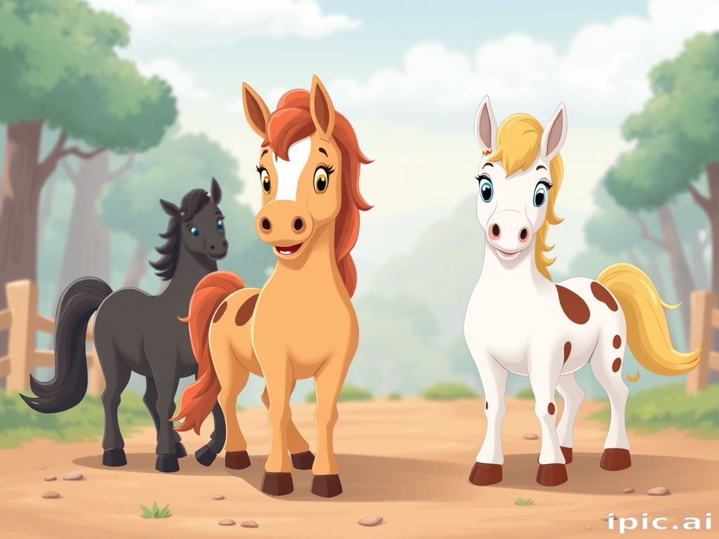 cartoon horses