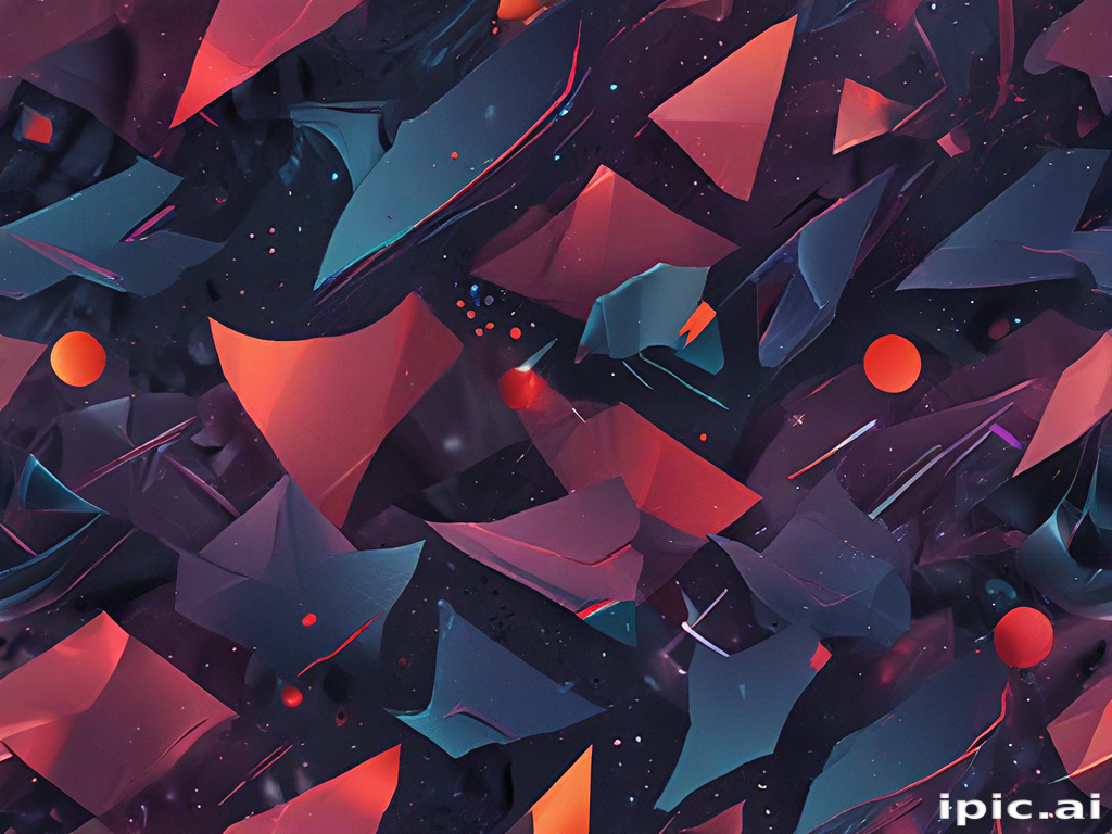 Vibrant Abstract Composition of Geometric Shapes and Dynamic Colors