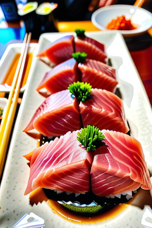 tuna at a sushi bar