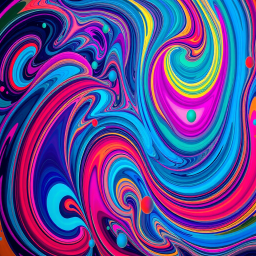 Create a vibrant abstract design featuring swirling colors and geometric shapes, shot with a Canon EOS R5 at f/8, ISO 100, using a wide-angle lens to capture more detail, with a high dynamic range to enhance colors and contrast.