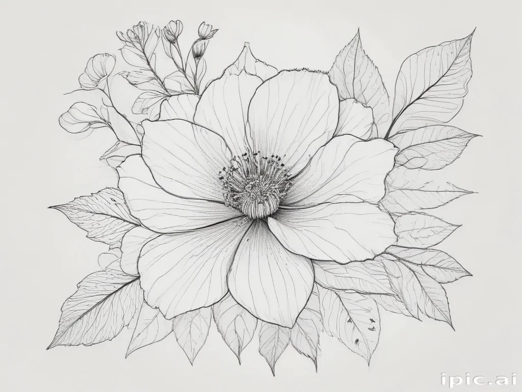 floral line art