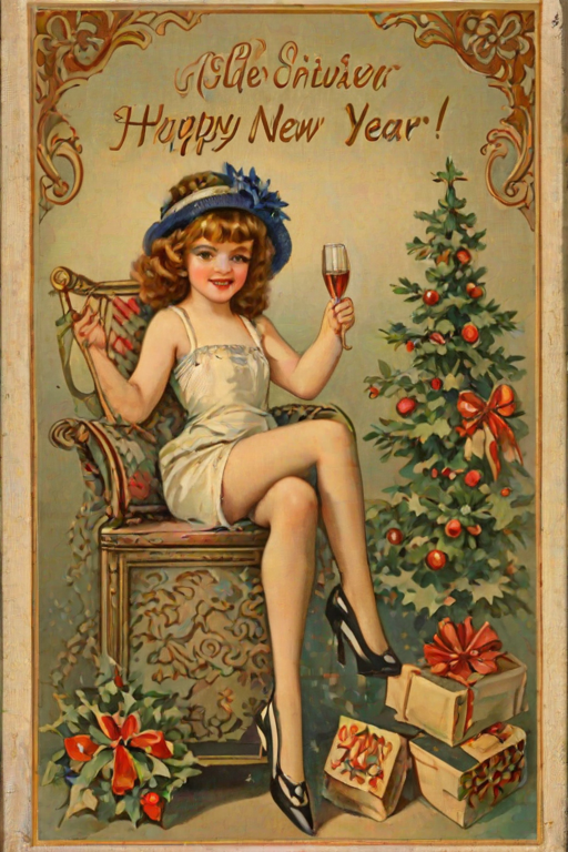 happy new year vintage