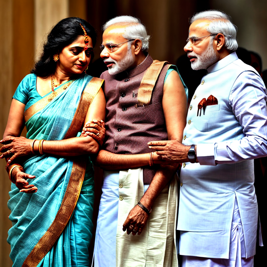 narendra modi and meloni touching their lips
