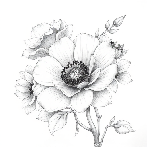 flower drawings pencil