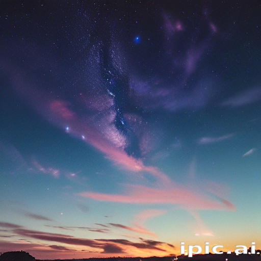 Vibrant Night Sky Filled with Stars and Colorful Cosmic Clouds
